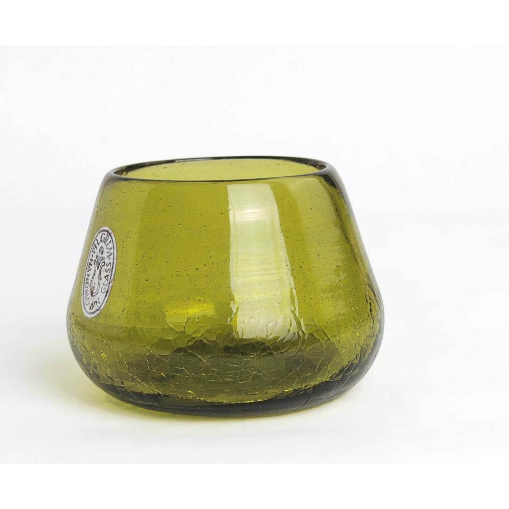 Vintage Pilgrim Glass Green Crackle Glass Bud Vase Mid-Century - Picture 4 of 6